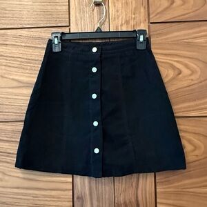 H&M NWT Black Skater Faux Suede Skirt - Sz 2